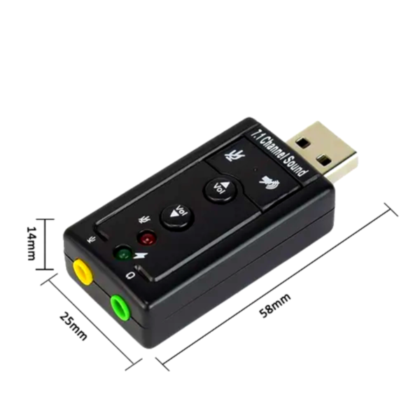 Adaptador Audio 7.1 Usb Jack 3.5 Auxiliar Auricular Microfon - Image 3