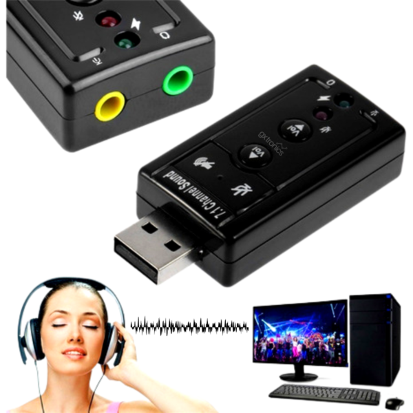 Adaptador Audio 7.1 Usb Jack 3.5 Auxiliar Auricular Microfon - Image 5