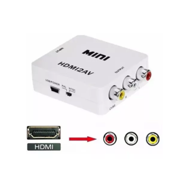 Adaptador Convertidor Hdmi A Rca Proyector Audio Video Pc Tv - Image 2