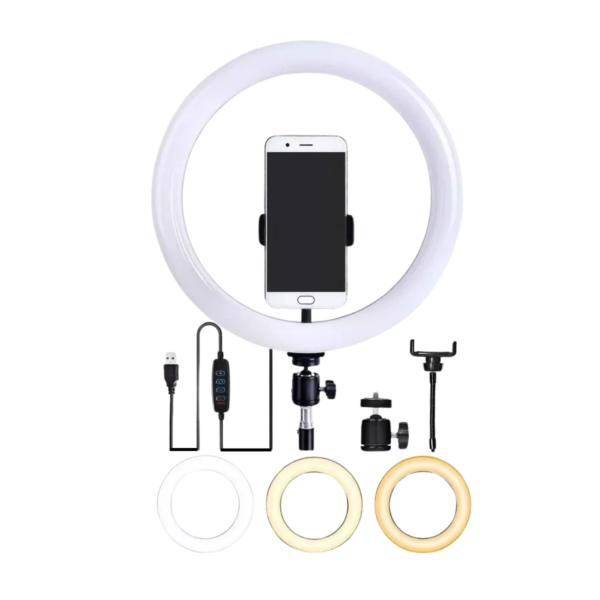 Aro De Luz Led Grande 360° Con Soporte Celular Grabar Videos