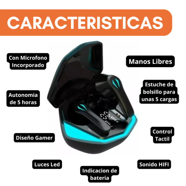 Auriculares Inalambricos Bluetooth In Ear Cancelacion Tactil - Image 4