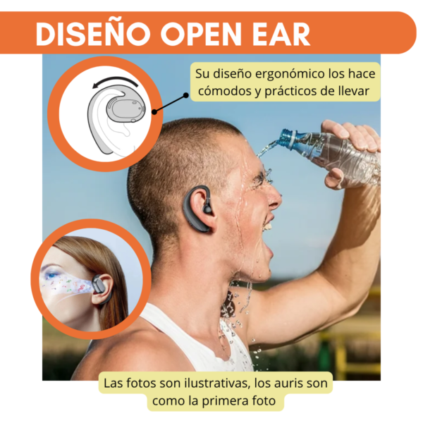 Auriculares Inalambricos Bluetooth Open Ear Deportivo Tactil - Image 4