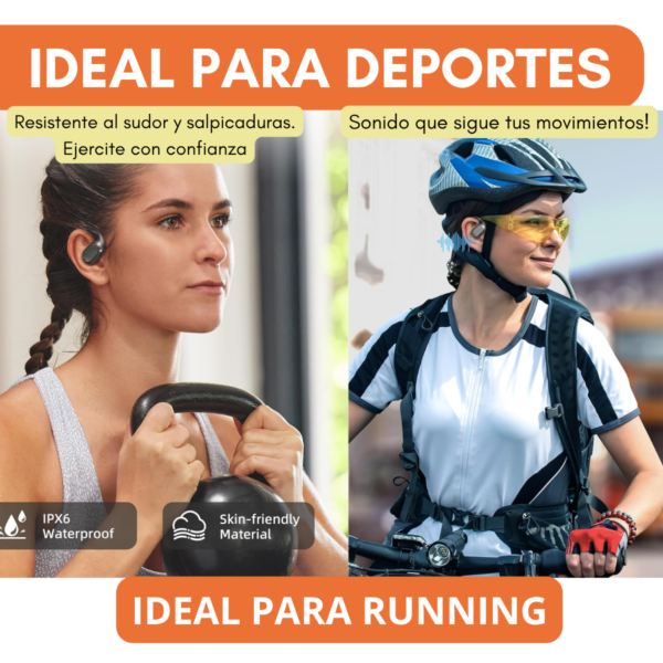 Auriculares Inalambricos Bluetooth Open Ear Deportivo Tactil - Image 7