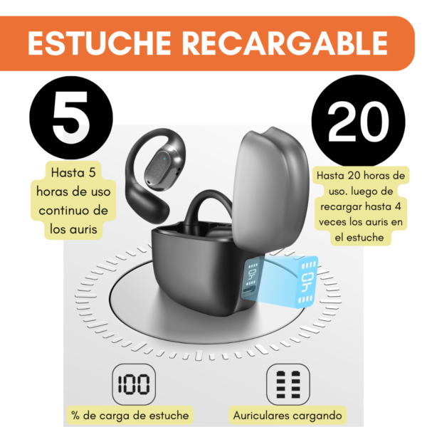 Auriculares Inalambricos Bluetooth Open Ear Deportivo Tactil - Image 3
