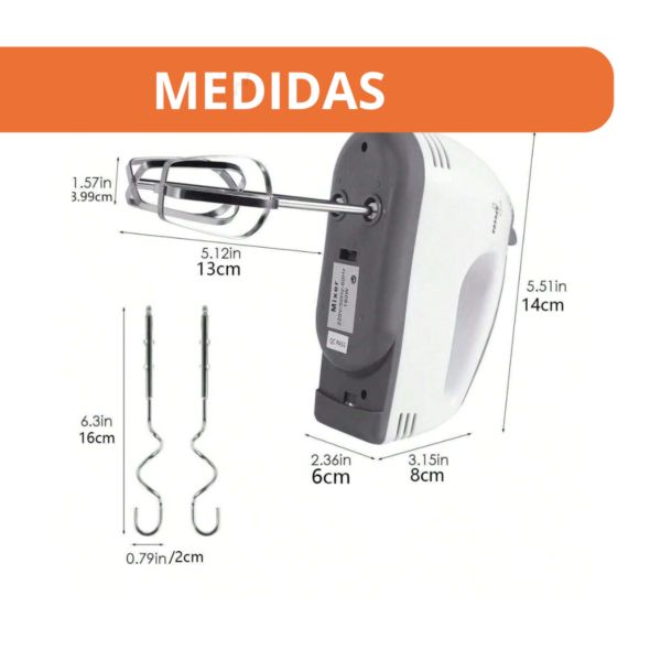 Batidora Amasadora De Mano Electrica 7 Velocidades Batidor - Image 3
