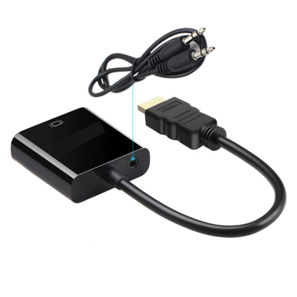 Cable Adaptador Hdmi A Vga Conversor Pc Tv Monitor + Audio