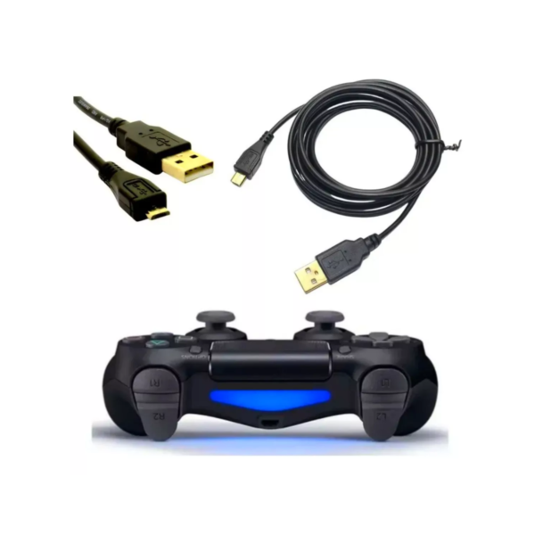 Cable De Carga Mando Control Play 4 Micro Usb V8 2.2 Metros - Image 4