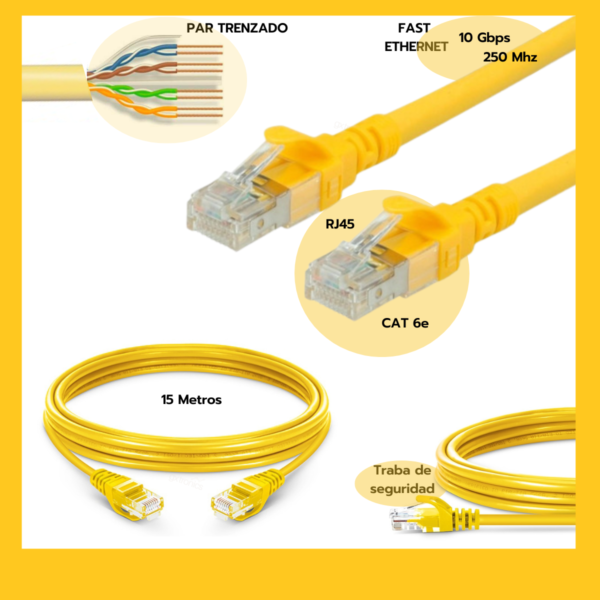 Cable De Red Armado 5 Metros Cat6 Ethernet Lan Patch Cord - Image 4