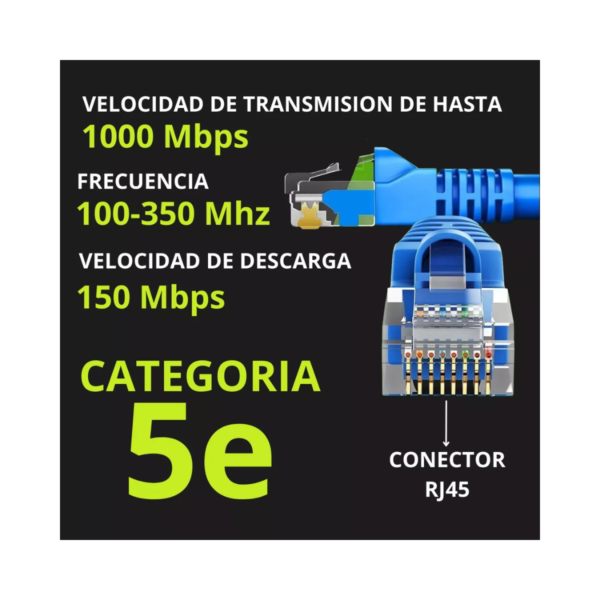 Cable Lan Utp 5e De Internet 5 Metros Largo Armado Patch Red - Image 5