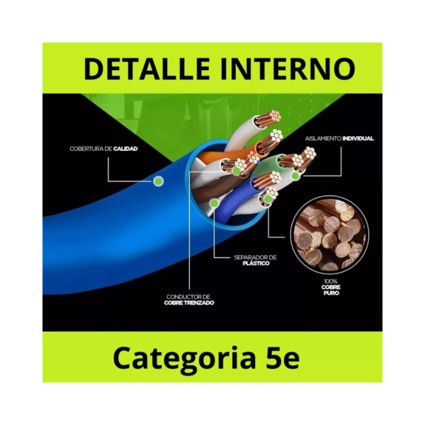 Cable Lan Utp 5e De Internet 5 Metros Largo Armado Patch Red - Image 4