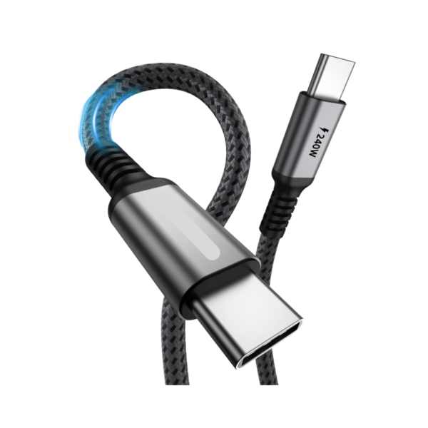 Cable USB Tipo C 5A 240W Rápido - 2 Metros para iPhone 15 y Android
