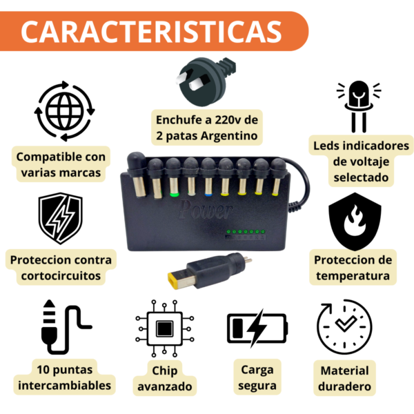 Cargador Para Notebook Universal Netbook Hp Lenovo Toshiba - Image 5