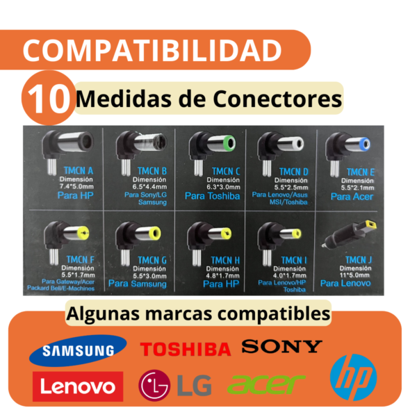 Cargador Para Notebook Universal Netbook Hp Lenovo Toshiba - Image 4