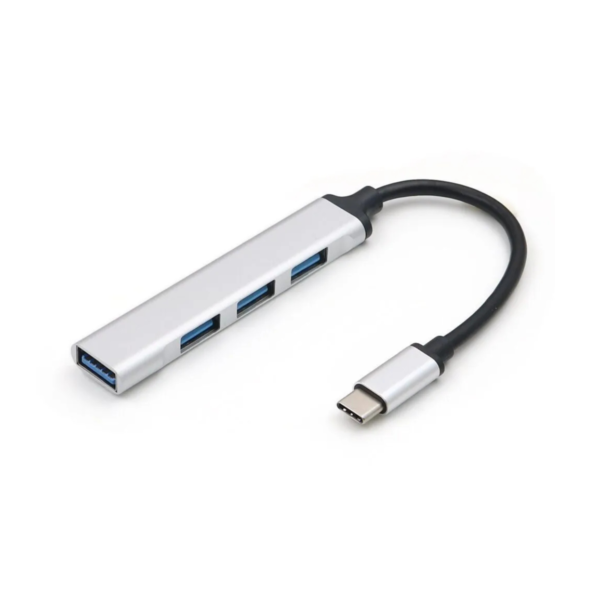 Hub USB 3.0 4 Puertos Tipo C - Alta Velocidad 5Gbps, Aluminio