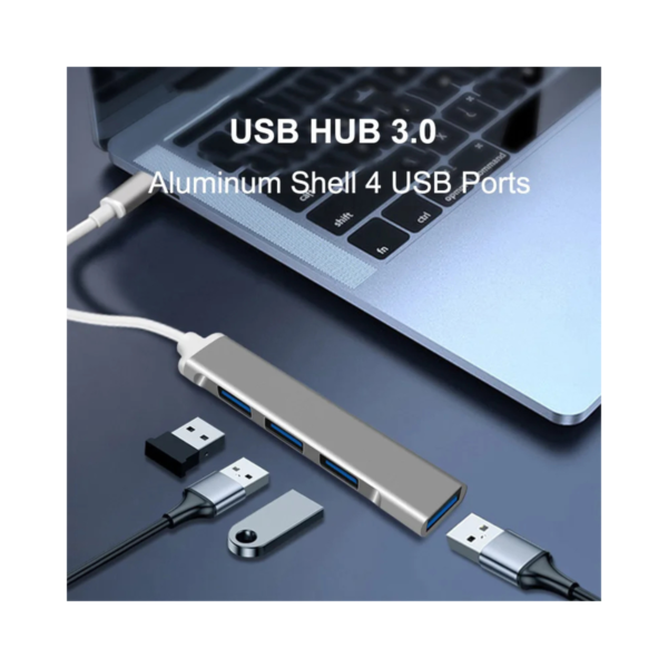 Hub USB 3.0 4 Puertos Tipo C - Alta Velocidad 5Gbps, Aluminio - Image 2