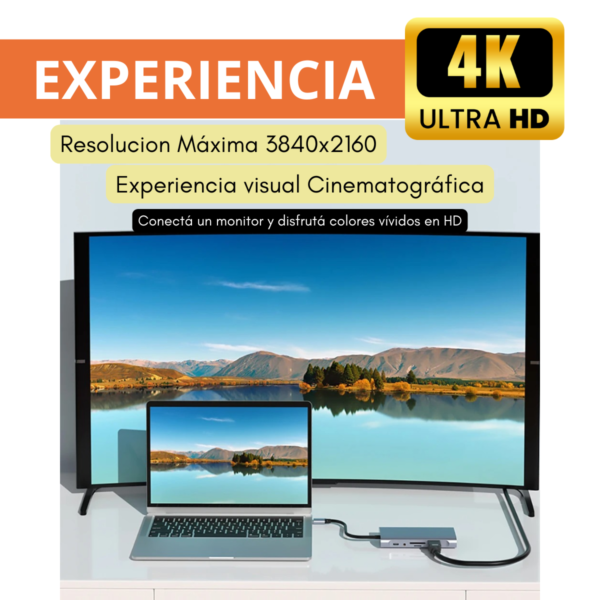 Hub Usb C Multipuerto 8 En 1 Puertos 1x Hdmi 4k, 2x Usb 3.0, 1x Usb-c Pd 87w, 1x Tipo C, 2x Sd Tf, 1x Ethernet - Image 5