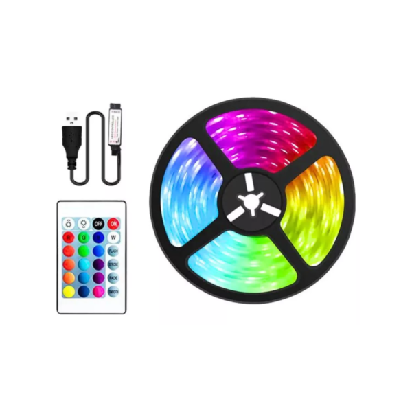 Kit Tira Luz Led Rgb 3m Tv Pc Control Remoto Exterior Tuning