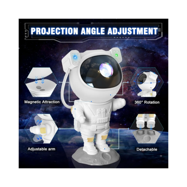 Lámpara Proyector Astronauta LED - Control Remoto, 7 Colores, Timer - Image 3