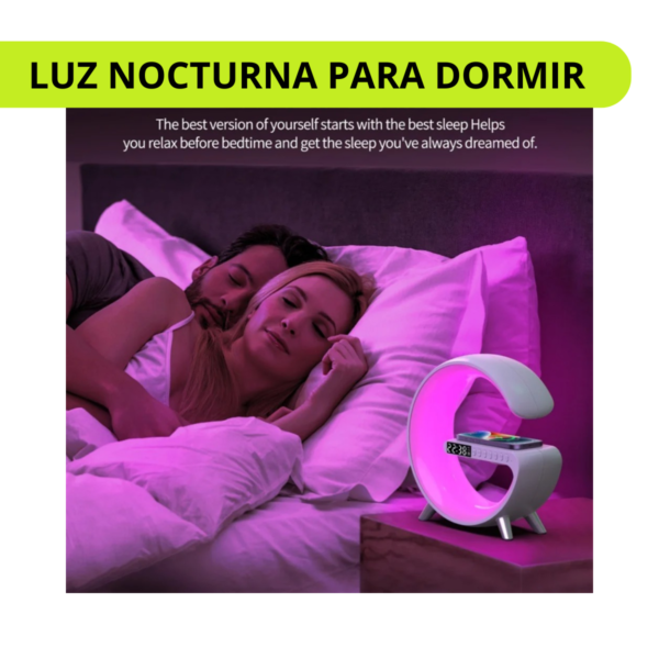 Lámpara Tablet con Parlante Bluetooth, Carga Inalámbrica y Luz RGB - Image 3