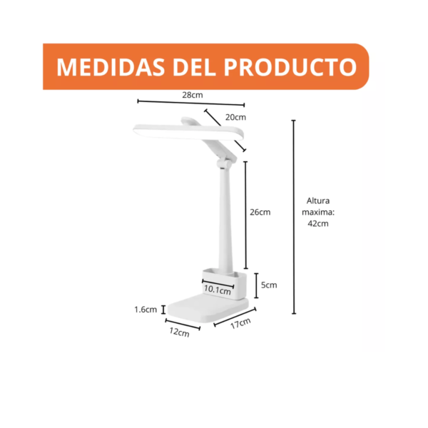 Lampara Velador Moderno Mesa Luz Led Articulada Dormitorio - Image 5