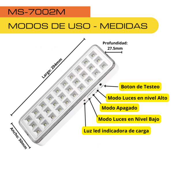 Luz De Emergencia Recargable Usb 30 Led Smd Extra Potentes Color Blanco - Image 3