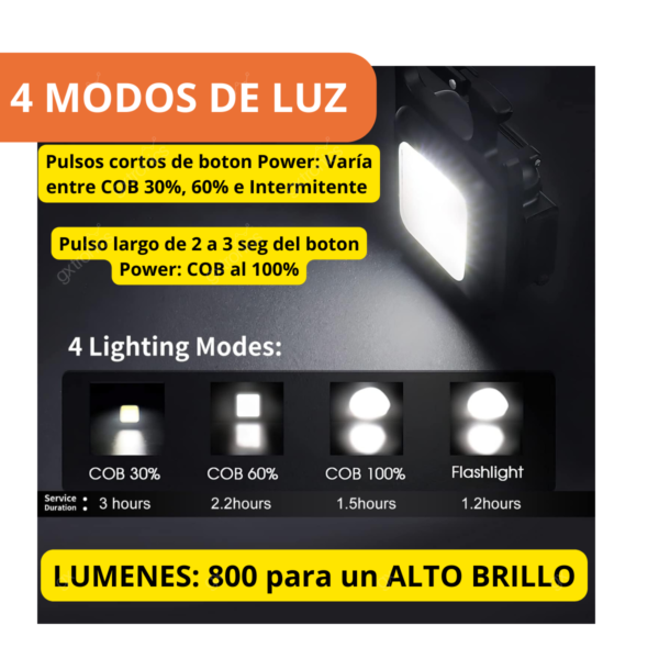 Mini Linterna Llavero Cob Potente Recargable Luz Blanco Frio - Image 8