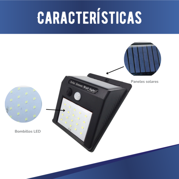 Reflector Led Aplique Para Exterior Energia Solar Con Sensor - Image 4