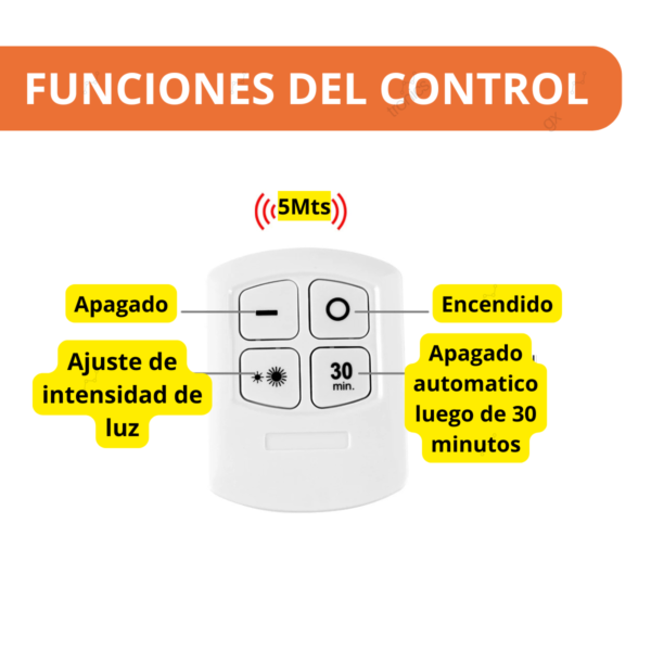 Set 3 Luces Led Inalambricas Alacena Placard Control Remoto - Image 6