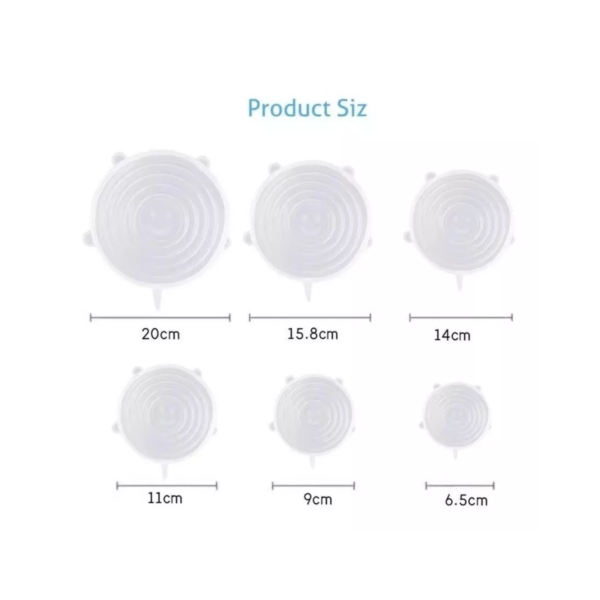 Tapas De Silicona Reutilizables X6 Transparente Bowl Premium - Image 7