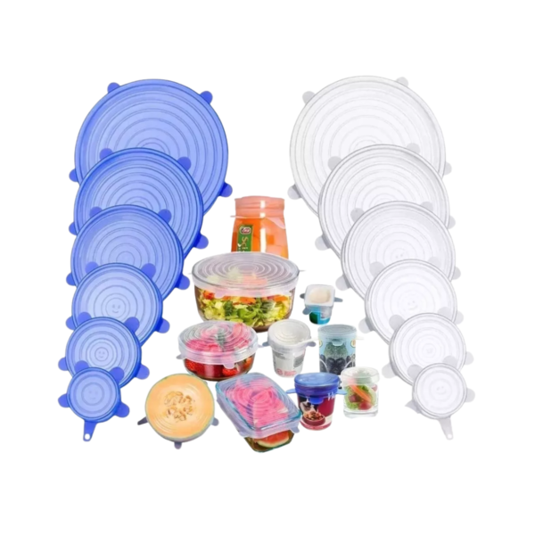 Tapas De Silicona Reutilizables X6 Transparente Bowl Premium