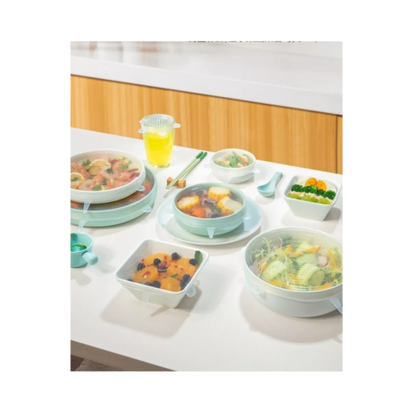 Tapas De Silicona Reutilizables X6 Transparente Bowl Premium - Image 4