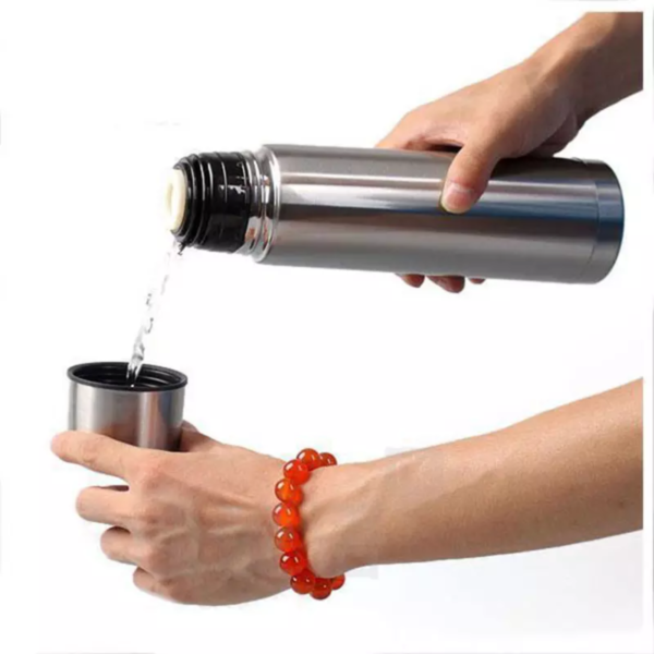 Termo Bala Con Doble Pared De Acero Inoxidable Heizen 1lt.!! Color Metal - Image 2