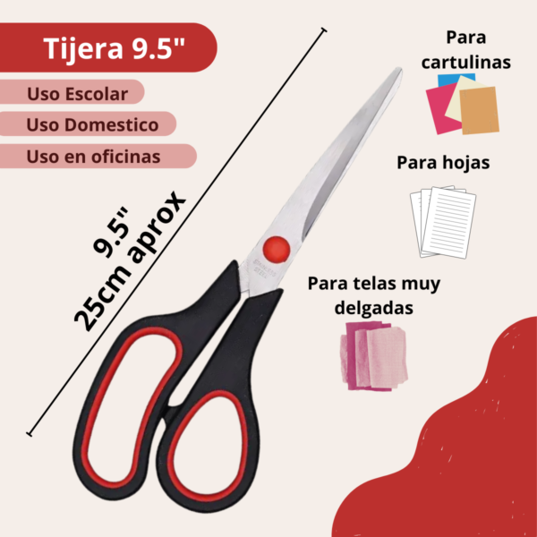 Tijera Multiuso 25 Cm. Uso Domestico Papel Cartón - Image 4