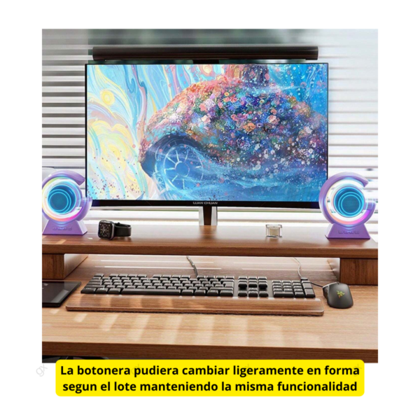 Velador Moderno Lampara Rgb Radio Fm Parlante Bluetooth 8w - Image 5