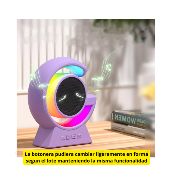 Velador Moderno Lampara Rgb Radio Fm Parlante Bluetooth 8w - Image 3