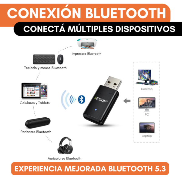 Adaptador Wifi Usb Dual Band 900mbps 2.4 5g Bluetooth 5.3 Pc - Image 3