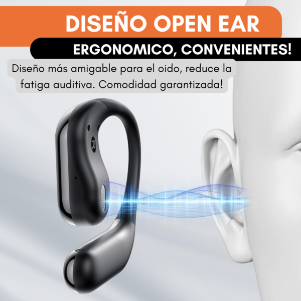 Auriculares Bluetooth 5.4 Open Ear Tactil + Estuche Smart - Image 8