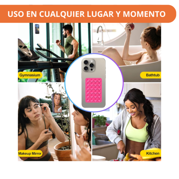 Soporte Sopapa Silicona Para Celular Auto Doble Ventosa - Image 5
