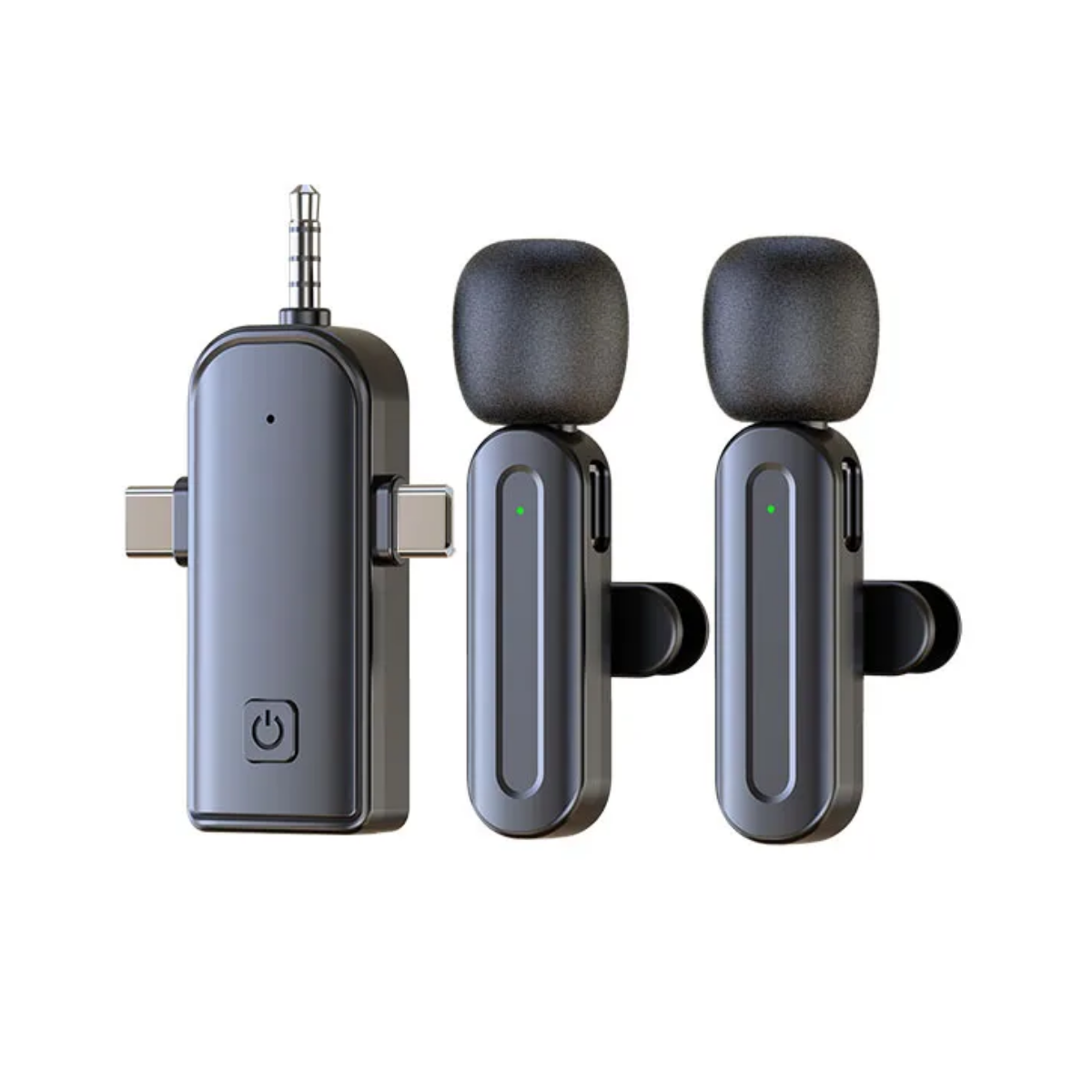 2 Microfonos Inalambricos Corbatero 3 En 1 Trrs Usb Tipo C Celular Compatible Con iPhone iPad Android Grabar Videos Entrevistas Podcast Streaming Sx26 Gxtronics